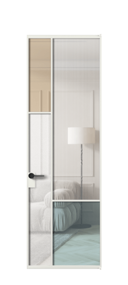 Межкомнатная дверь Mosaic АЛПЛ041.13 Алюминий светло-серый Комбинация стекол Группы 1 и Группы 3 Цена 166090 ₽ | Volhovec