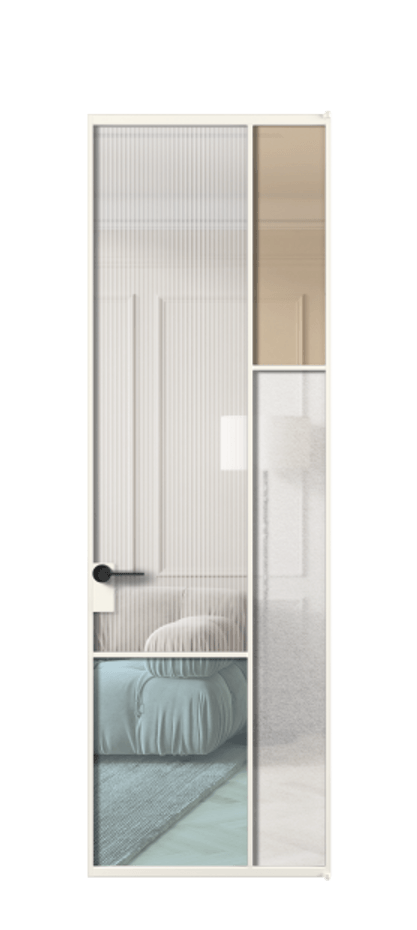 Межкомнатная дверь Mosaic АЛПЛ041.12 Алюминий пудровый белый Комбинация стекол Группы 1 и Группы 3 Цена 166090 ₽ | Volhovec