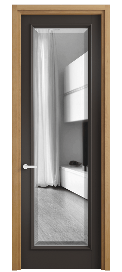 Дверь межкомнатная Charm 6702 Бук антрацит Двустороннее зеркало с фацетом, триплекс, 8 мм Узкий классический наличник БНМ Цена 81279 ₽ Наличники уже входят в базовый комплект. Фабрика дверей Волховец 8 (800) 551 43 19 Межкомнатная дверь Charm 6702 Бук антрацит Двустороннее зеркало с фацетом, триплекс, 8 мм Цена 81279 ₽ | Volhovec