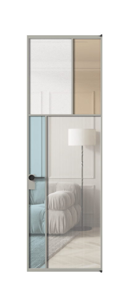 Межкомнатная дверь Mosaic АЛПЛ041.22 Алюминий нейтральный серый Комбинация стекол Группы 1 и Группы 3 Цена 166090 ₽ | Volhovec