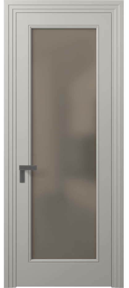 Межкомнатная дверь Рокка 8300 Матовый тёплый серый Сатинированное бронзовое стекло, триплекс Цена 68424 ₽ | Volhovec