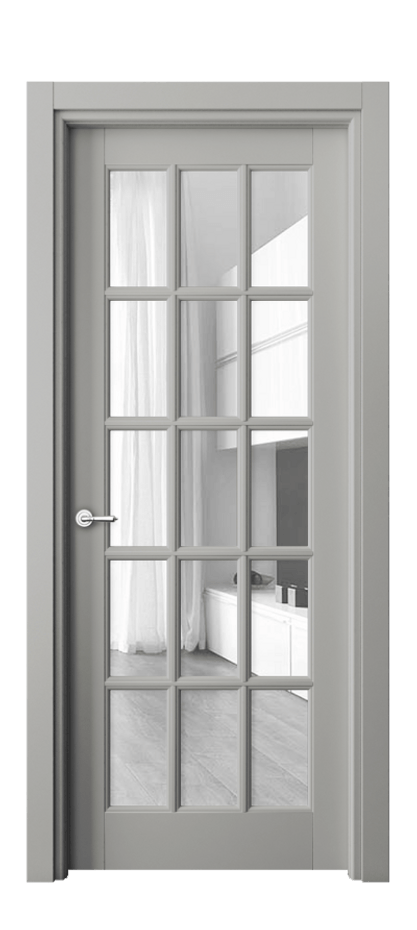 Межкомнатная дверь Toscana Grigliato 6311 Бук нейтральный серый Прозрачное стекло Цена 114199 ₽ | Volhovec