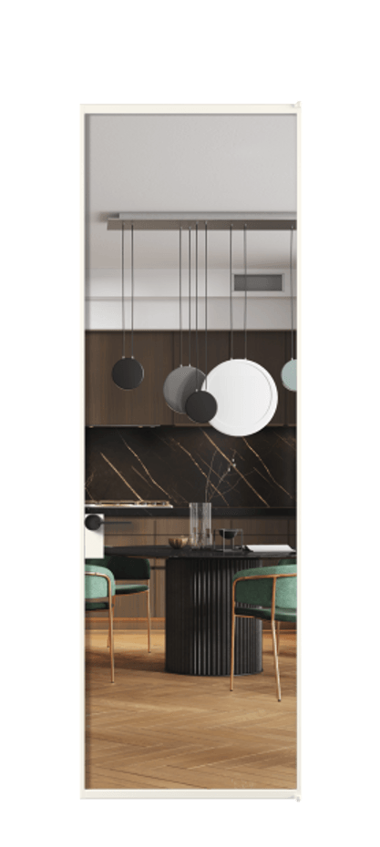 Алюминиевая дверь АЛПЛ040.01 Алюминий пудровый белый Прозрачное стекло "Crystal Vision", калёное Цена 139990  | Volhovec