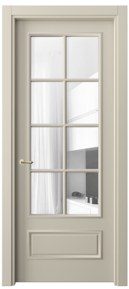 Межкомнатная дверь Paris 8112 Матовый бежево-серый Прозрачное стекло, 4 мм Цена 72399 ₽| Volhovec