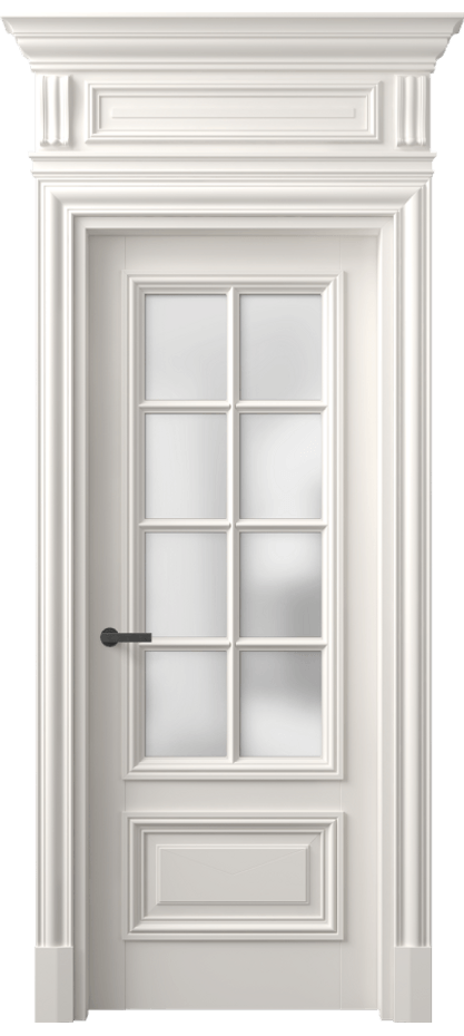 Межкомнатная дверь Антик 7316 Матовый пудровый белый Сатинированное стекло Цена 176709 ₽ | Volhovec