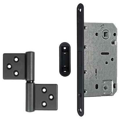 Фурнитура для дверей Комплект фурнитуры с круглым сечением. Цвет Чёрный. Коллекция Комплект фурнитуры с круглым сечением. Картинка.