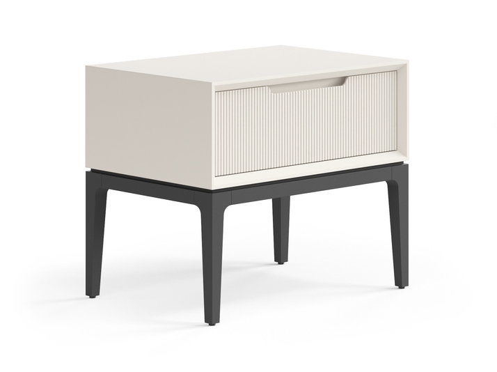 Мебель Тумба прикроватная Velvet 1 ящик. Цвет Матовый облачно-серый. Материал Гладкая эмаль. Коллекция Тумба прикроватная Velvet 1 ящик. Картинка.