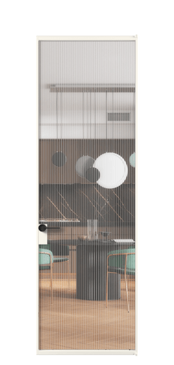 Дверь межкомнатная АЛПЛ040.01 АПБЛ MORU. Цвет Алюминий пудровый белый. Материал Алюминий в эмали. Коллекция Формато. Картинка.