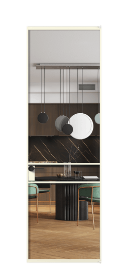 Дверь межкомнатная АЛПЛ040.02 Crystalvision АМБ. Цвет Алюминий молочно-белый. Материал Алюминий в эмали. Коллекция Formato. Картинка.