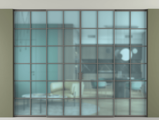 Алюминевая перегородка АЛПР 040.05_АКЛС_САТ ГОЛ_new. Цвет Алюминий классический серый. Материал Алюминий в эмали. Коллекция Перегородка Формато внутри проёма скрытое крепление в потолок 4 створки. Фото. Алюминевая перегородка АЛПР 040.05_АКЛС_САТ ГОЛ_new. Цвет Алюминий классический серый. Материал Алюминий в эмали. Коллекция Перегородка Формато внутри проёма скрытое крепление в потолок 4 створки. Картинка.