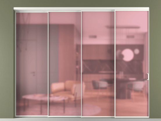 Алюминевая перегородка vn4_01_ Алюминий светло-серый Сатинированное розовое стекло, триплекс, 6мм. Цвет Алюминий светло-серый. Материал Алюминий в эмали. Коллекция Перегородка Формато внутри проёма 4 створки с синхронным механизмом. Фото. Алюминевая перегородка vn4_01_ Алюминий светло-серый Сатинированное розовое стекло, триплекс, 6мм. Цвет Алюминий светло-серый. Материал Алюминий в эмали. Коллекция Перегородка Формато внутри проёма 4 створки с синхронным механизмом. Картинка.