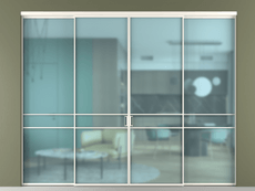 Перегородка Формато внутри проёма 4 створки