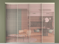 Перегородка Formato внутри проёма 4 створки с синхронным механизмом