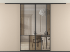 Перегородка Mosaic вдоль стены на потолок двустворчатая