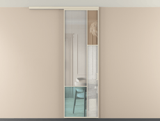 Перегородка Mosaic вдоль стены на потолок 1 створка