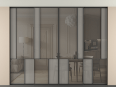 Перегородка Mosaic внутри проёма скрытое крепление в потолок 4 створки