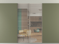 Перегородка Formato внутри проёма двустворчатая со скрытым креплением в потолок