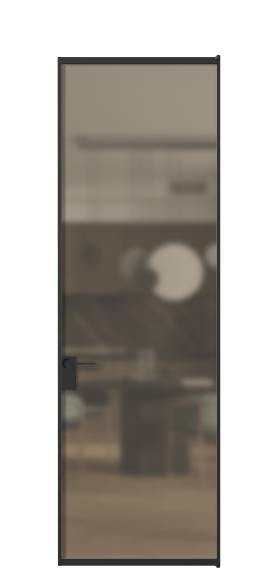 Дверь межкомнатная АЛПЛ040.01 Бронза сатин триплекс ЧЕР. Цвет Алюминий Черный. Материал Алюминий. Коллекция Formato. Картинка.